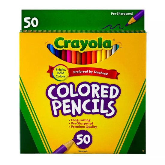 Colored Pencils Assorted Colors - 50Pcs