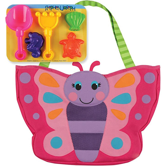 حقيبة فراشات للأطفال مع عدة البحر الرملية