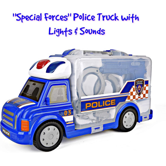 Police Car Toy with Police Costume Gear Accessories Kit