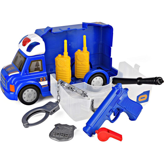 Police Car Toy with Police Costume Gear Accessories Kit