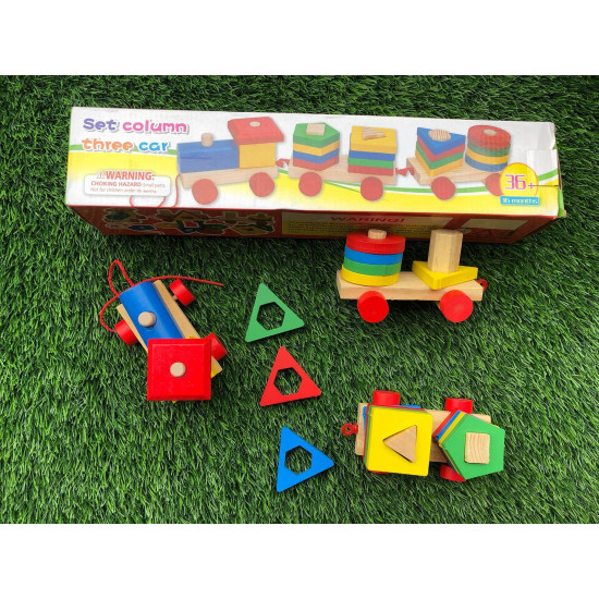 Wooden Set Column Three Car