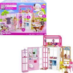 Barbie Dollhouse Playset 4 Play Areas - 2 Levels
