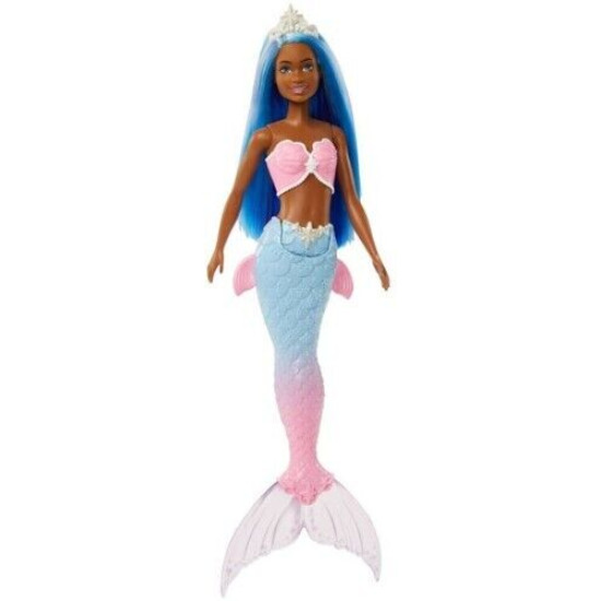 باربي الشعر الأزرق مع حورية البحر الوردي والأزرق