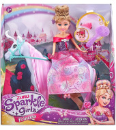 Sparkle Girlz Dolls Playset- Doll & Horse -10.5 Inch