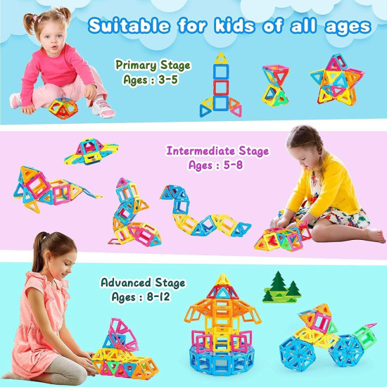 مجموعة مكعبات البناء المغناطيسية (72 قطعة)