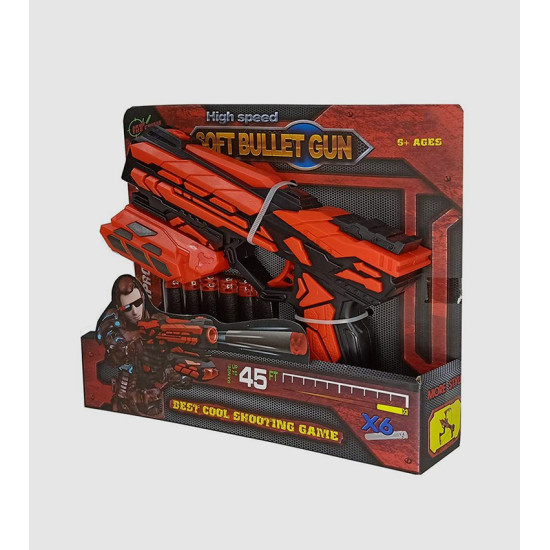 Soft Bullet Gun Toy with 6 Soft Bullets