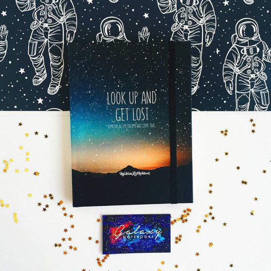 Galaxy Sketchbook Green-A5 Medium Size 