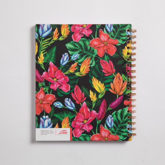 Floral (Al Alb) Wire Notebook- Large