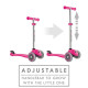 Primo Foldable 3 Wheel Scooter, Pink