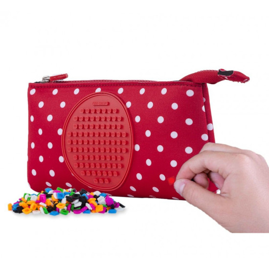 Pixie Crew Big Red Fabric Case With White dots