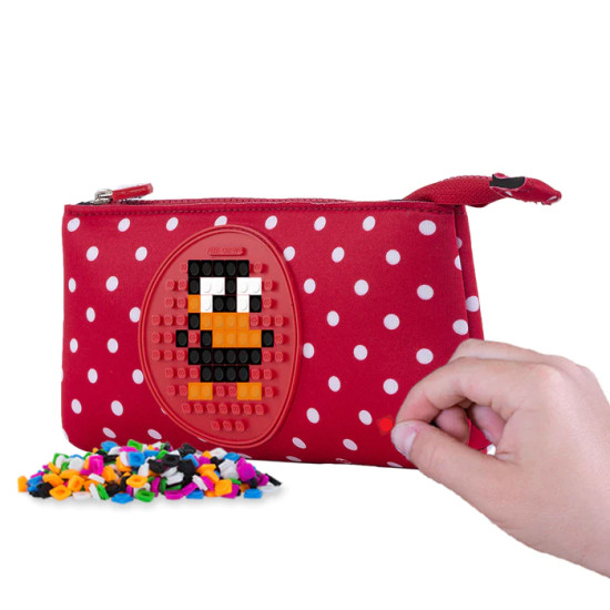 Pixie Crew Big Red Fabric Case With White dots