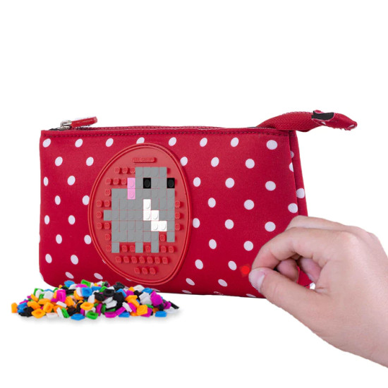 Pixie Crew Big Red Fabric Case With White dots