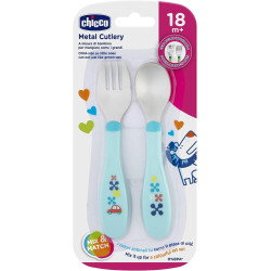 Chicco Metal Cutlery Blue - 18M+