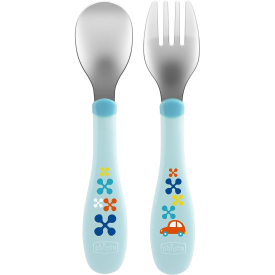 Chicco Metal Cutlery Blue - 18M+