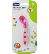 Chicco First Spoon 8M+ - Pink