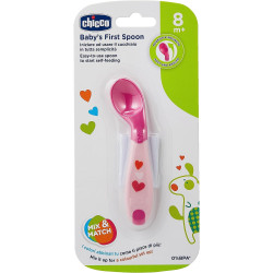 Chicco First Spoon 8M+ - Pink