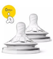 Avent Natural Teats 2 Pcs - 1 Hole 0m+