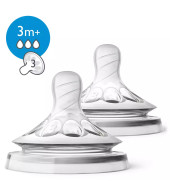 Avent Natural Teats 2 Pcs - 3 Holes 3m+