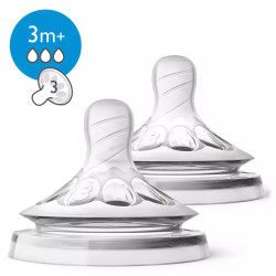 Avent Natural Teats 2 Pcs - 3 Holes 3m+