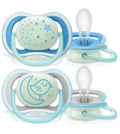 Avent Soothers Ultra Air Night 2 Pcs 6-18m - for boys