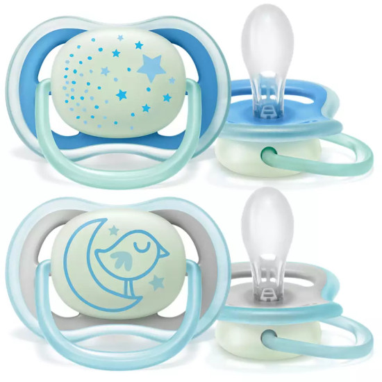 Avent Soothers Ultra Air Night 2 Pcs 6-18m - for boys
