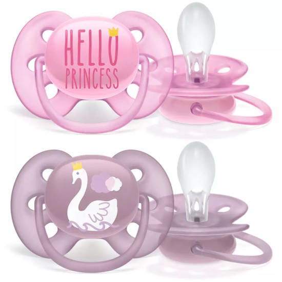 Avent Ultra Soft Pacifiers 2 Pcs 6-18m - Girls