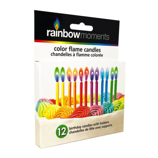 12color Flame Candles Rainbow Theme