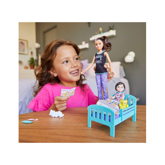 مجموعة باربي سكيبر وجليسة الأطفال - وقت النوم