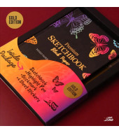 دفتر رسم ورق أسود (النسخة الذهبية)