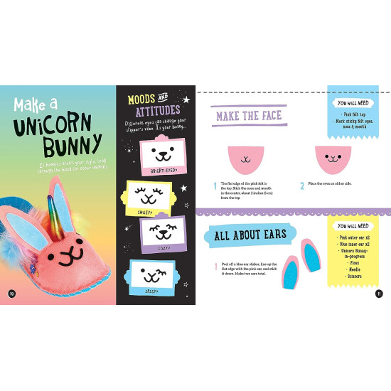 Sew Your Own Unicorn Bunny Slippers - Klutz