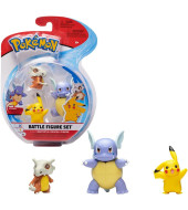 Pokemon Battle Figure Set 3 Pack - Wartortle, Pikachu Cubone