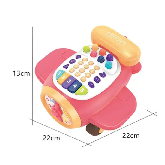 طائرة تعليمية موسيقية متعددة الوظائف - باللون الوردي