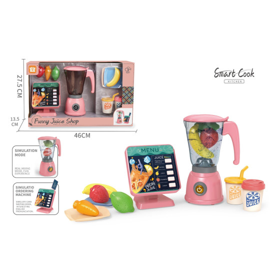 مجموعة اللعب التظاهرية بخلاط العصير وقائمة الطعام
