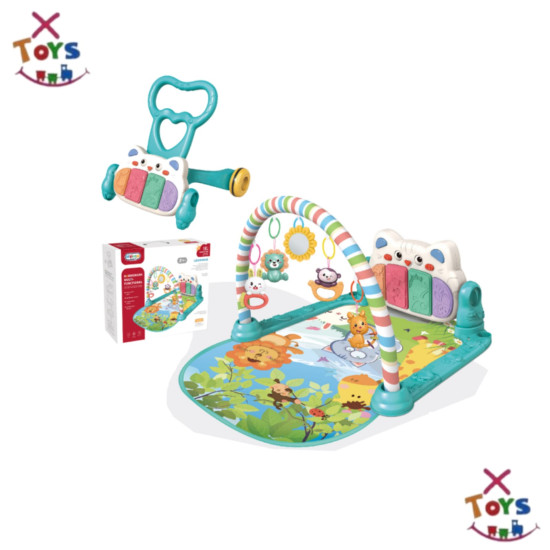 2-in-1 Educational Baby Walker & Play Mat