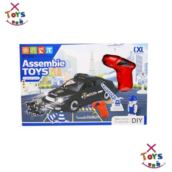 مجموعة بناء الشرطة مع آلة مفك البراغي 