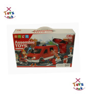 Fire Engine Construction Set with Screwdriver Machine