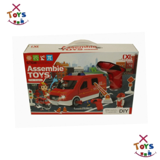 مجموعة بناء محرك إطفاء الحريق مع آلة مفك البراغي