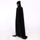 Black Hooded Velvet Cloak for Adults