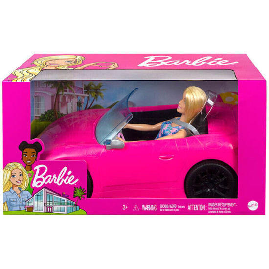 Barbie Car With Doll - Pink