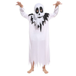 Boys White Hooded Robe Ghost Costume