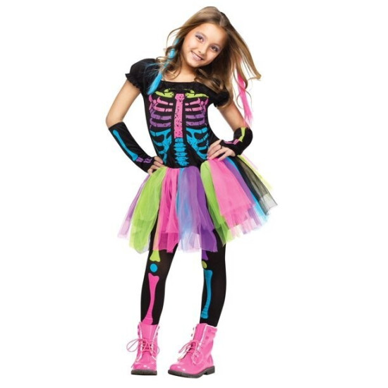 Girls Funky Punky Bones Costume