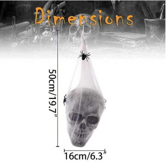 Skull with Light Up Eyes Hanging Halloween Decoration