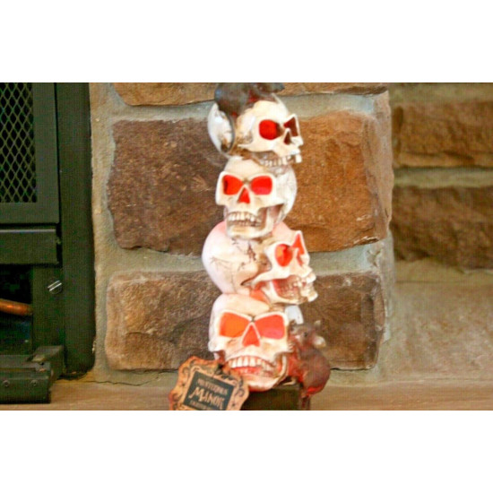 Pack Of 4 Light Up Eyes Skulls Decorations