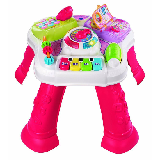 طاولة انشطة العب وتعلم - لون زهري