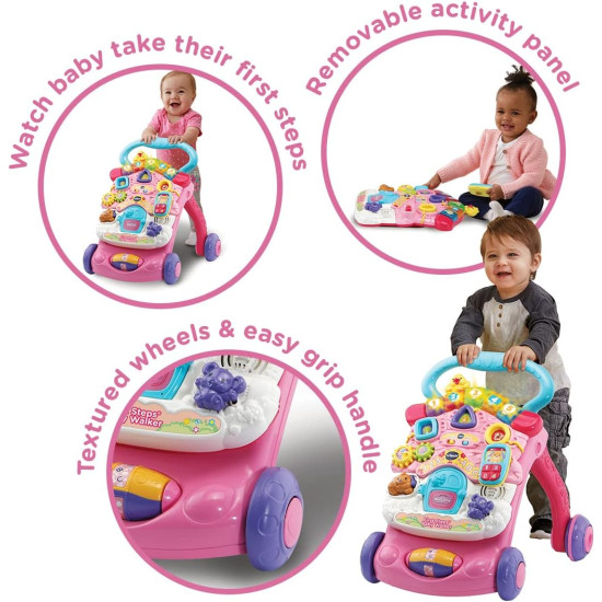 مشاية الخطوات الأولى للأطفال - لون زهري