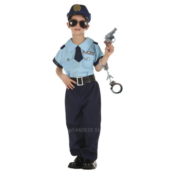 Kid's Police Officer Cosplay Costume