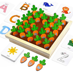 Wooden Educational Toy Carrot Harvest Game Shape 