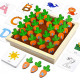 Wooden Educational Toy Carrot Harvest Game Shape 