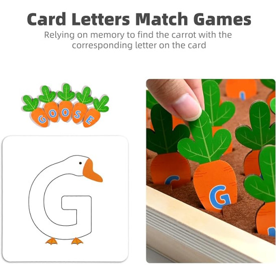 Wooden Educational Toy Carrot Harvest Game Shape 