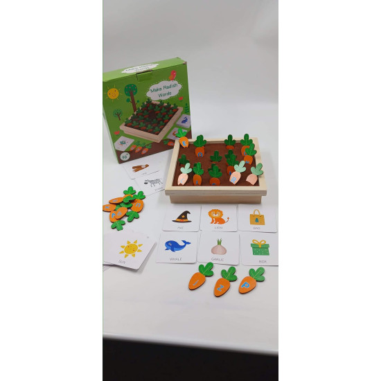 Wooden Educational Toy Carrot Harvest Game Shape 